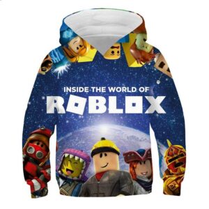 2025 MINISO Ny Roblox Tecknad Tryck 3D Hoodie Pojkar och Flickor Långärmad Sweatshirt Vår och Höst Casual Hoodie 4-14 År 11-12 Years