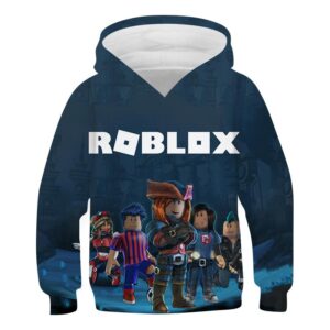 2025 MINISO Ny Roblox Tecknad Tryck 3D Hoodie Pojkar och Flickor Långärmad Sweatshirt Vår och Höst Casual Hoodie 4-14 År 13-14 Years
