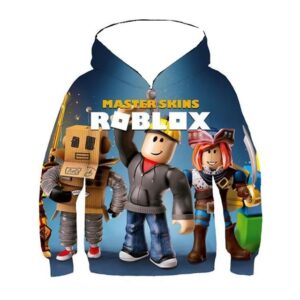 2025 MINISO Ny Roblox Tecknad Tryck 3D Hoodie Pojkar och Flickor Långärmad Sweatshirt Vår och Höst Casual Hoodie 4-14 År 5-6 Years