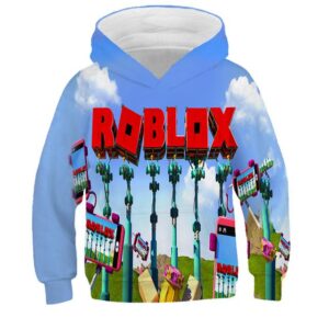 2025 MINISO Ny Roblox Tecknad Tryck 3D Hoodie Pojkar och Flickor Långärmad Sweatshirt Vår och Höst Casual Hoodie 4-14 År 7-8 Years