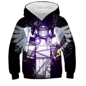 2025 MINISO Ny Roblox Tecknad Tryck 3D Hoodie Pojkar och Flickor Långärmad Sweatshirt Vår och Höst Casual Hoodie 4-14 År 7-8 Years gray