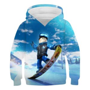 2025 MINISO Ny Roblox Tecknad Tryck 3D Hoodie Pojkar och Flickor Långärmad Sweatshirt Vår och Höst Casual Hoodie 4-14 År 9-10 Years