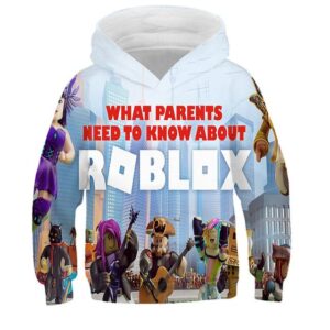 2025 MINISO Ny Roblox Tecknad Tryck 3D Hoodie Pojkar och Flickor Långärmad Sweatshirt Vår och Höst Casual Hoodie 4-14 År 9-10 Years