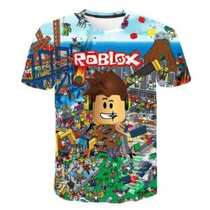2025 Roblox Barn T-shirt Pojkar Spel Sport T-shirt Barn Tecknad Kortärmad Topp 3D-tryck Vardaglig Street Harajuku Kläder 110