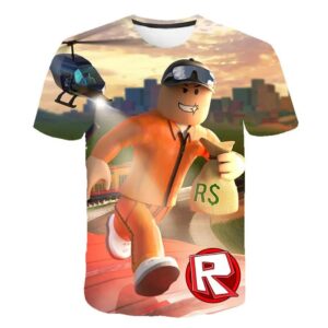 2025 Roblox Barn T-shirt Pojkar Spel Sport T-shirt Barn Tecknad Kortärmad Topp 3D-tryck Vardaglig Street Harajuku Kläder 110