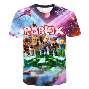 2025 Roblox Barn T-shirt Pojkar Spel Sport T-shirt Barn Tecknad Kortärmad Topp 3D-tryck Vardaglig Street Harajuku Kläder 130