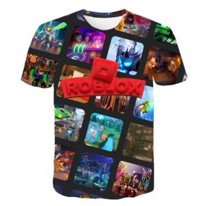 2025 Roblox Barn T-shirt Pojkar Spel Sport T-shirt Barn Tecknad Kortärmad Topp 3D-tryck Vardaglig Street Harajuku Kläder 150