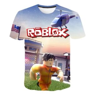 2025 Roblox Barn T-shirt Pojkar Spel Sport T-shirt Barn Tecknad Kortärmad Topp 3D-tryck Vardaglig Street Harajuku Kläder 160