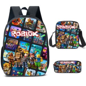 3 st Roblox Ryggsäck Skolväska Resväskor
