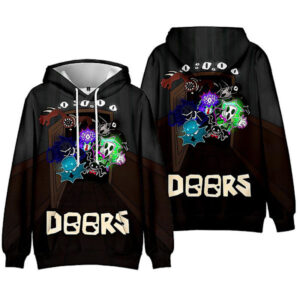 5-10 år barn pojkar flickor Roblox dörrar casual dragsko hoodies med fickor huva pullover tröja toppar presenter