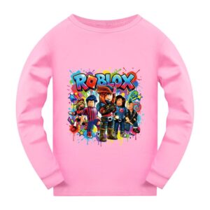 5578 Avslappnad Barn Pojkar Flickor Roblox Långärmad T-shirt 170cm rosa