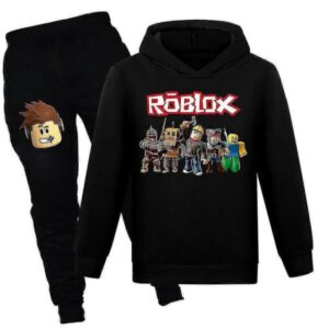 7-14 År Barn Ungdomar Roblox Tröja med Huva och Mjukisbyxor Outfit Set Jogging Träningsdräkt Sweatshirt Set Gåvor