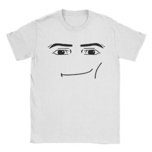 Anime Robot Robloxs Ansikte T-shirts för Män Kvinnor Roliga 100% Bomulls T-shirts Rund Hals Kortärmad T-shirts 4XL 5XL Kläder XXL svart