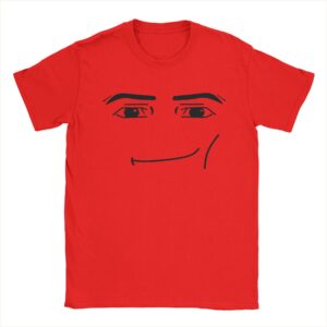 Anime Robot Robloxs Ansikte T-shirts för Män Kvinnor Roliga 100% Bomulls T-shirts Rund Hals Kortärmad T-shirts Kläder M