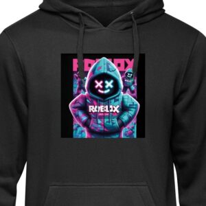 Barn Hoodie Neon Roblox Warrior Svart 12-13 År