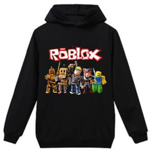 Barn Roblox Spel Tryckt Tröja med Huva Pojkar Flickor Huvtröja Casual Hoodie Toppar Kläder (9-10 År)[GPA]