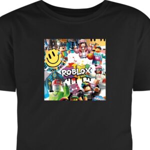 Barn T-shirt Roblox Party Collage Svart 9-11 År