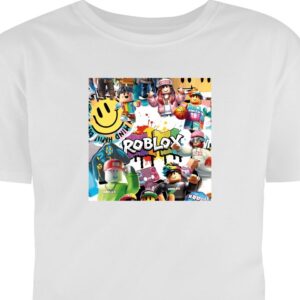 Barn T-shirt Roblox Party Collage Vit 9-11 År