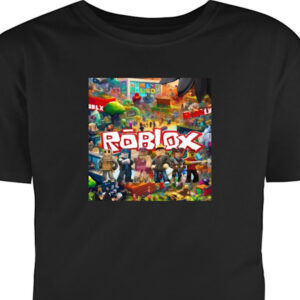Barn T-shirt Roblox äventyrsvärld full av figurer, färgstarka spelmiljöer och actionfyllda byggvärldar - populärt gaminguniversum för barn och ungdoma
