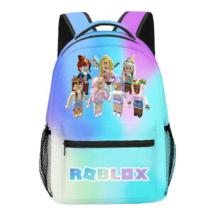 Flickor Regnbåge Roblox Ryggsäck Skolväska, Ombre