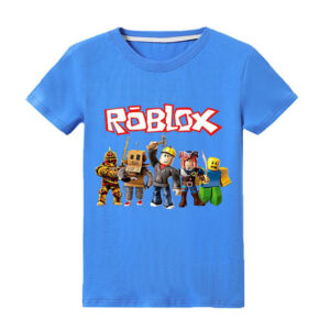 Kids Pojkar Roblox Print T-shirt Kortärmad Top Sommar Crew Neck Tee kläder