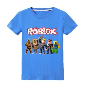 Kids Pojkar Roblox Print T-shirt Kortärmad Top Sommar Crew Neck Tee kläder