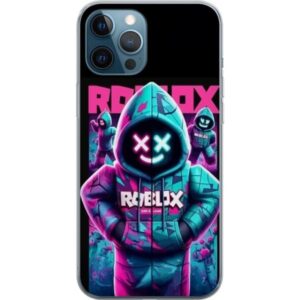 Kompatibelt Mobilskal till Apple iPhone 12 Pro Roblox Hoodie Legend Mystisk Robloxfigur i blå hoodie med futuristiskt neonljus