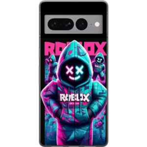 Kompatibelt Mobilskal till Google Pixel 7 Pro Roblox neonmask-hoodie med futuristisk maskerad figur i starka neonfärger som skapar ett mystiskt coolt
