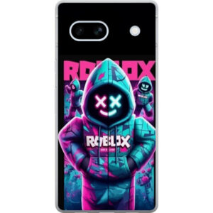 Kompatibelt Mobilskal till Google Pixel 7a Roblox neonmask-hoodie med futuristisk maskerad figur i starka neonfärger som skapar ett mystiskt coolt oc