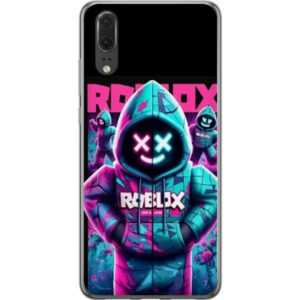 Kompatibelt Mobilskal till Huawei P20 Roblox Hoodie Legend Mystisk Roblox figur i blå hoodie med futuristiska neonljus