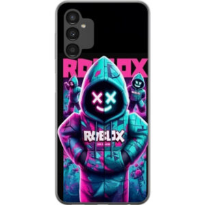 Kompatibelt Mobilskal till Samsung Galaxy A04s Roblox Hoodie Legend Mystisk Roblox figur i blå hoodie med futuristiska neonljus