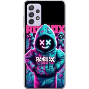 Kompatibelt Mobilskal till Samsung Galaxy A52s 5G Roblox Hoodie Legend Mystisk Roblox figur i blå hoodie med futuristiska neonljus