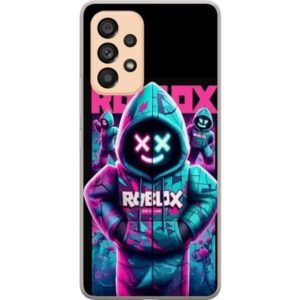 Kompatibelt Mobilskal till Samsung Galaxy A53 5G Roblox Hoodie Legend Mystisk Roblox figur i blå hoodie med futuristiska neonljus