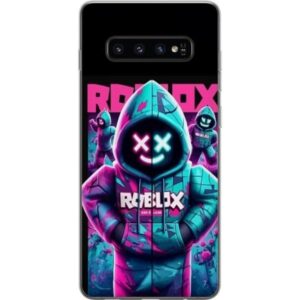 Kompatibelt Mobilskal till Samsung Galaxy S10 Roblox Hoodie Legend Mystisk Roblox figur i blå hoodie med futuristiska neonljus