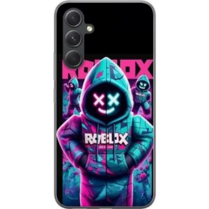 Kompatibelt Mobilskal till Samsung Galaxy S24 FE Roblox Hoodie Legend Mystisk Roblox figur i blå hoodie med futuristiska neonljus