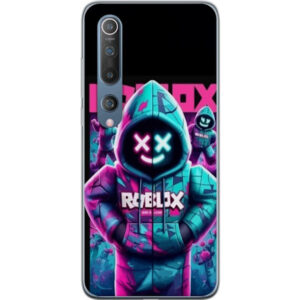 Kompatibelt Mobilskal till Xiaomi Mi 10 5G Roblox neonmask-hoodie med futuristisk maskerad figur i starka neonfärger som skapar ett mystiskt coolt oc