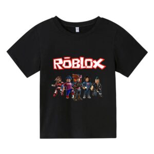MINISO 2025 Robloxing barn T-shirt Pojkar Spel Sport Bomulls T-shirt Barn Tecknad Kortärmad Topp Vardaglig Street Harajuku Kläder 120 blå