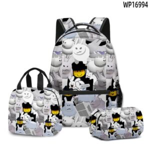 Ny 3D Roblox Forsaken Gubby Ryggsäck, Matsäck och Pennfodral Set A2