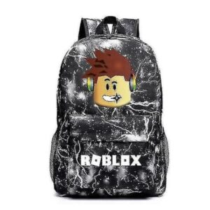 Ny Roblox Ryggsäck Barn Skolväska Student Bokväska Reseväska Present Svart blixt ingen