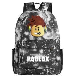 Ny Roblox Ryggsäck Barn Skolväska Student Bokväska Resväska Present Svart blixt ingen
