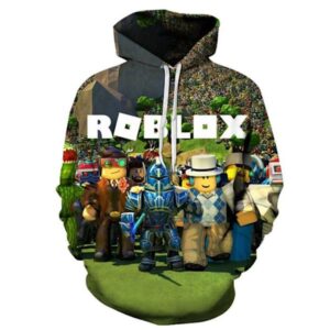 ROBLOX 3D-tryck Barn Hoodie Jacka Kappa Långärmad Tecknade Toppar B 0 B