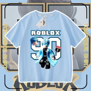 ROBLOX Anime Virtuell Värld Unisex Sommar T-shirt - Kortärmad, Lös Passform för Barn Size 120