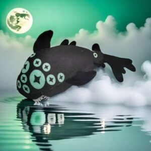 Roblox 34cm Tryck Ögonstation Plysch Lyser Multi-ögd Fisk Gosedjur Mjuk Kuddkudde För Spelfans Sovrumsinredning 34cm