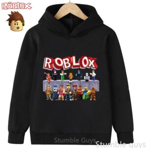 Roblox Barn Huvtröja Höst Tröja Spelkaraktär Tryck Pojkar Flickor Modekläder 130 black
