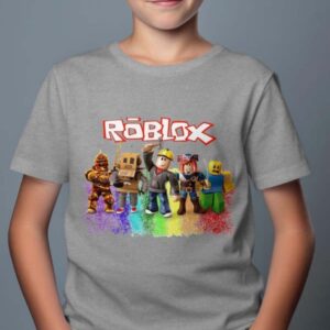 Roblox Barn T-shirt - Rob Friends - Grå - 100% Bomull