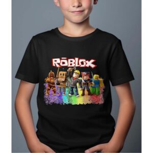Roblox Barn T-shirt - Rob Friends - Svart - 100% Bomull