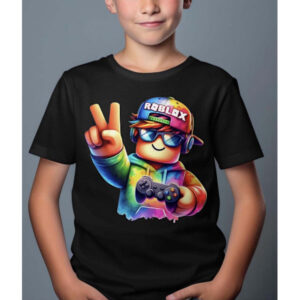 Roblox Barn T-shirt - Rob Fun - Svart - 100% Bomull