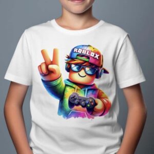 Roblox Barn T-shirt - Rob Fun - Vit - 100% Bomull
