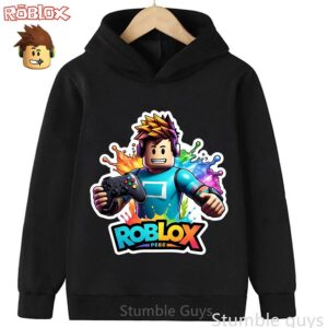 Roblox Barn Tröja med huva Roblox Världstryck Pojkar Flickor Mode Värmande Kläder 100