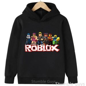 Roblox Barn Tröja med huva Roblox Världstryck Pojkar Flickor Mode Värmande Kläder 110 black